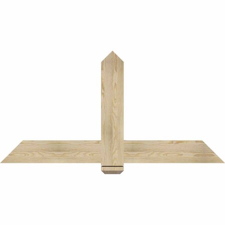 Ekena Millwork Eugene Rough Sawn Timber Gable Bracket, Douglas Fir, 60"W x 30"H x 2"D x 6"F, 12/12 Pitch GBW060X30X0206EUG00RDF
